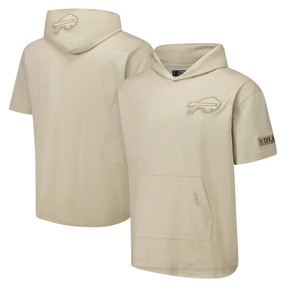 Men's Pro Standard Tan Buffalo Bills Neutrals Capsule Short Sleeve Pullover Hoodie