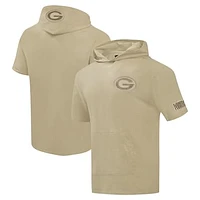 Men's Pro Standard Tan Green Bay Packers Neutrals Capsule Short Sleeve Pullover Hoodie