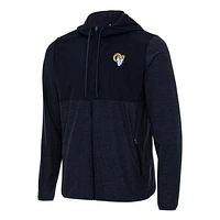 Men's Antigua Navy Los Angeles Rams  Sway Full-Zip Hoodie