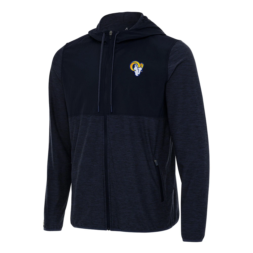 Men's Antigua Navy Los Angeles Rams  Sway Full-Zip Hoodie