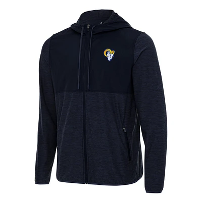 Men's Antigua Navy Los Angeles Rams  Sway Full-Zip Hoodie