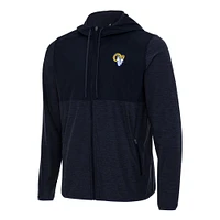 Men's Antigua Navy Los Angeles Rams  Sway Full-Zip Hoodie
