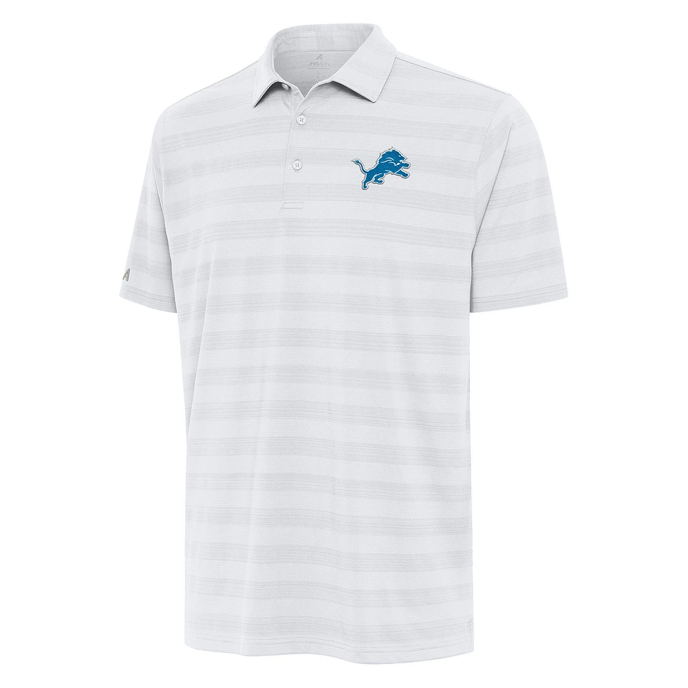 Men's Antigua White Detroit Lions  Tunnel Polo