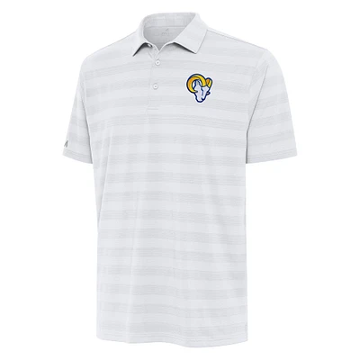 Men's Antigua White Los Angeles Rams  Tunnel Polo
