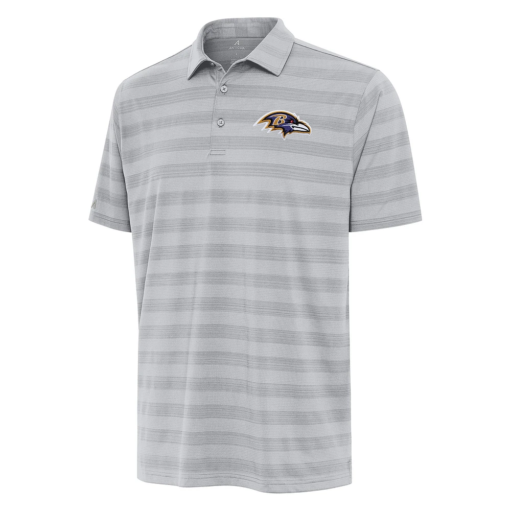 Men's Antigua Gray Baltimore Ravens Tunnel Polo
