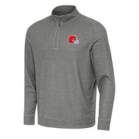 Men's Antigua Heather Cleveland Browns Subtle Quarter-Zip Top