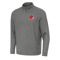 Men's Antigua Heather Cleveland Browns Subtle Quarter-Zip Top