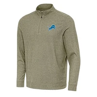 Men's Antigua Olive Detroit Lions Subtle Quarter-Zip Top