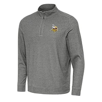 Men's Antigua Heather Minnesota Vikings Subtle Quarter-Zip Top