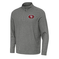 Men's Antigua Heather San Francisco 49ers Subtle Quarter-Zip Top
