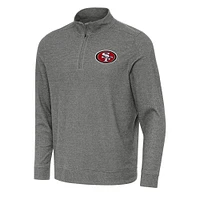 Men's Antigua Heather San Francisco 49ers Subtle Quarter-Zip Top