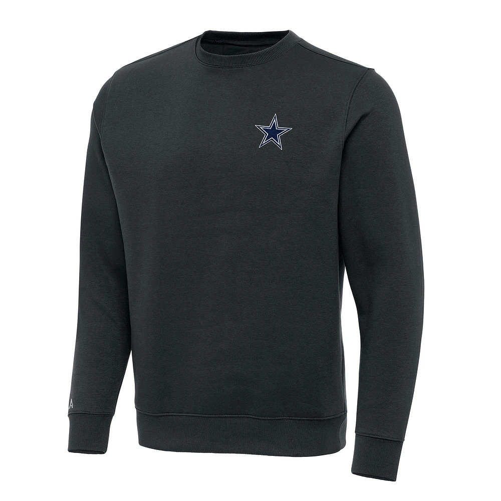 Men's Antigua Charcoal Dallas Cowboys Victory Pullover Sweatshirt