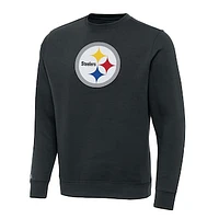 Men's Antigua Charcoal Pittsburgh Steelers Victory Pullover Sweatshirt