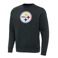 Men's Antigua Charcoal Pittsburgh Steelers Victory Pullover Sweatshirt
