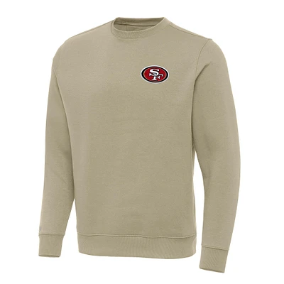 Men's Antigua Khaki San Francisco 49ers Victory Pullover Sweatshirt
