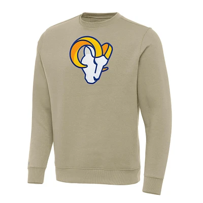 Men's Antigua Khaki Los Angeles Rams Victory Pullover Sweatshirt