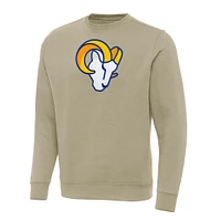 Men's Antigua Khaki Los Angeles Rams Victory Pullover Sweatshirt