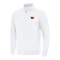 Men's Antigua White Washington Commanders Victory Quarter-Zip Pullover Top