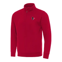 Men's Antigua Red Houston Texans Victory Quarter-Zip Pullover Top