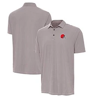 Men's Antigua Brown/White Cleveland Browns Twine Performance Polo