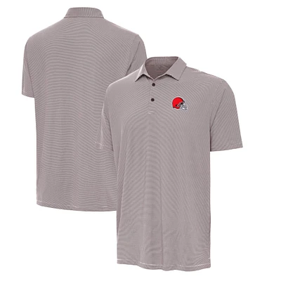 Men's Antigua Brown/White Cleveland Browns Twine Performance Polo