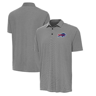 Men's Antigua Black/White Buffalo Bills Twine Performance Polo