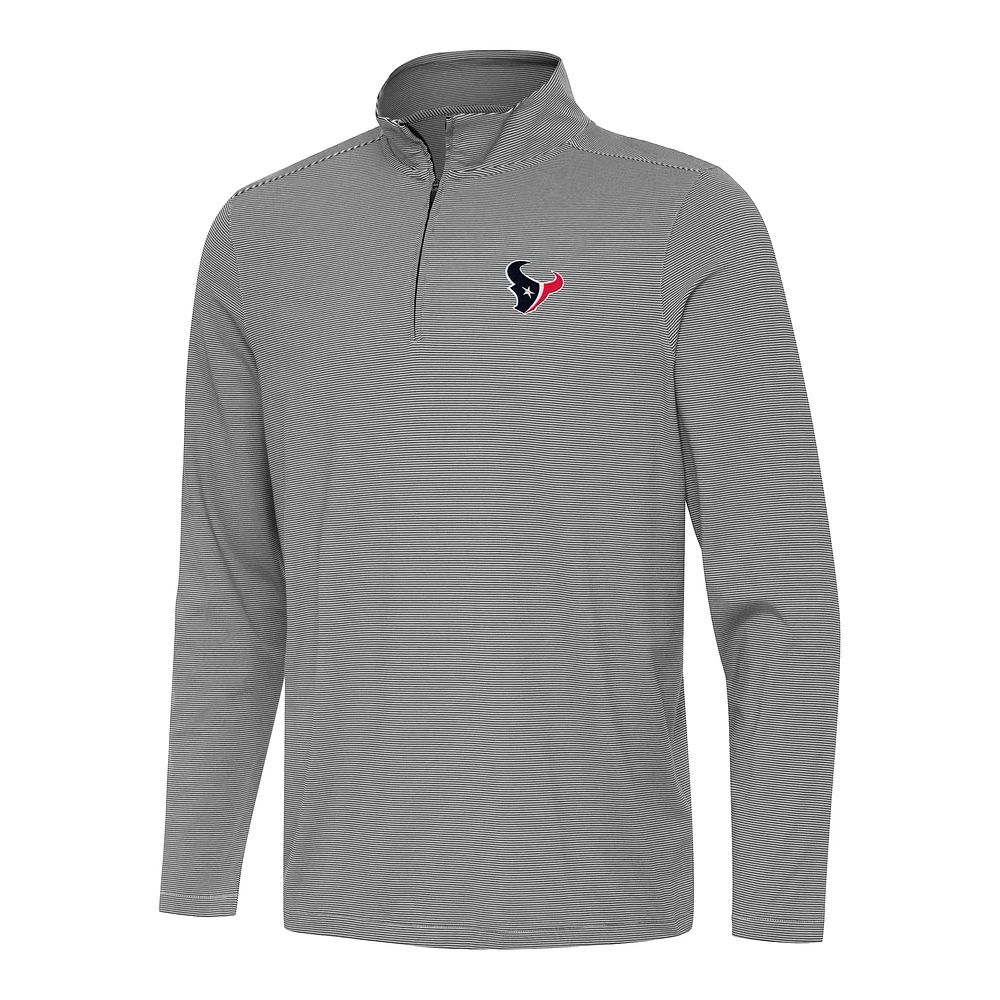 Men's Antigua Black/White Houston Texans Twine Quarter-Zip Jacket