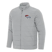 Men's Antigua  Gray Denver Broncos Swelter Full-Zip Jacket