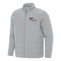 Men's Antigua  Gray Denver Broncos Swelter Full-Zip Jacket