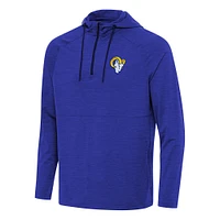 Men's Antigua  Heather Royal Los Angeles Rams Spikes Quarter-Zip Pullover Hoodie