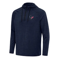 Men's Antigua  Heather Navy Houston Texans Spikes Quarter-Zip Pullover Hoodie