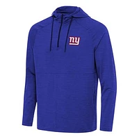 Men's Antigua  Heather Royal New York Giants Spikes Quarter-Zip Pullover Hoodie