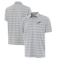 Men's Antigua Gray Miami Dolphins Big & Tall Tunnel Polo