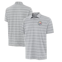 Men's Antigua Gray Pittsburgh Steelers Big & Tall Tunnel Polo