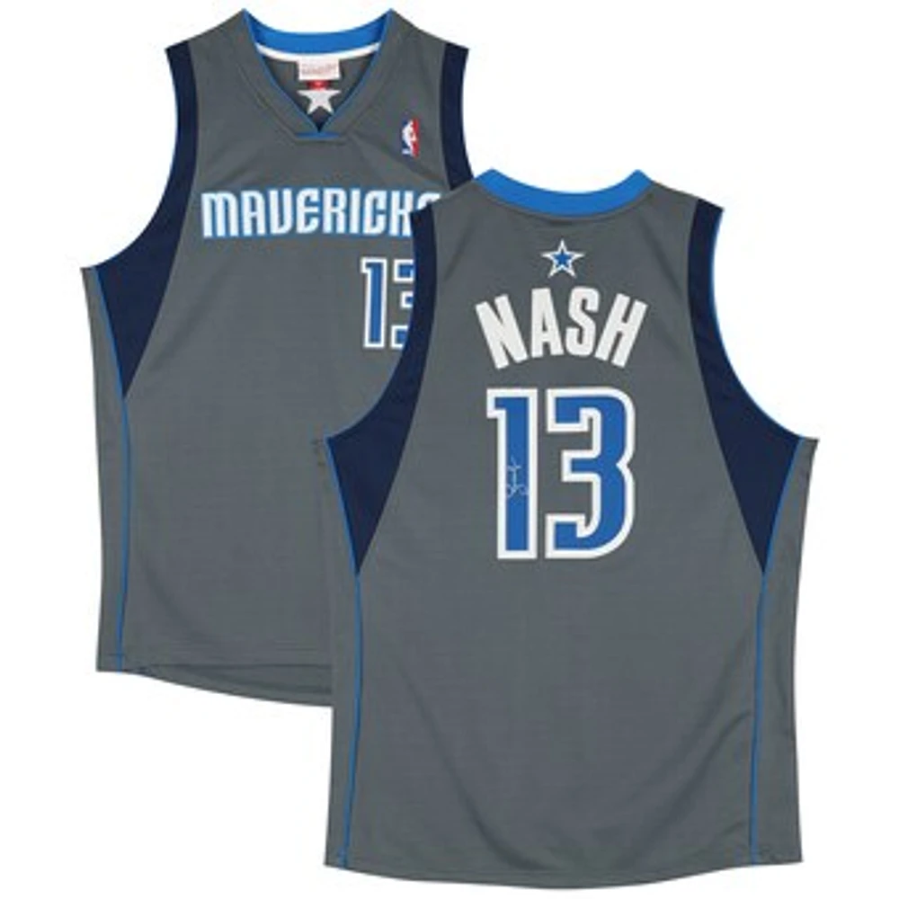 Steve Nash Dallas Mavericks Autographed Mitchell & Ness Grey 2003-04 Authentic Jersey