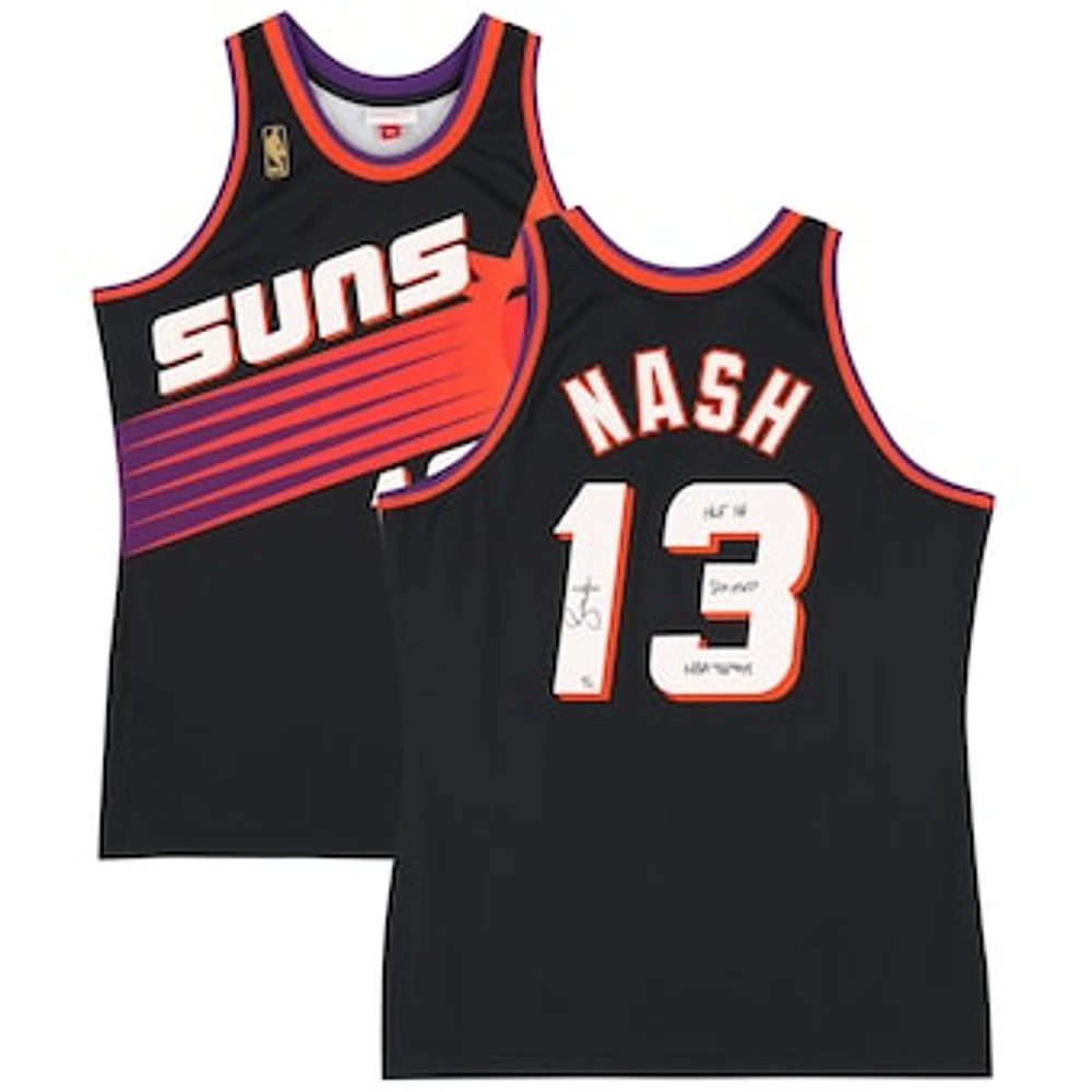 Steve Nash Phoenix Suns Autographed Mitchell & Ness Black 1996-97 Authentic Jersey with Multiple Inscriptions - Limited Edition of 12