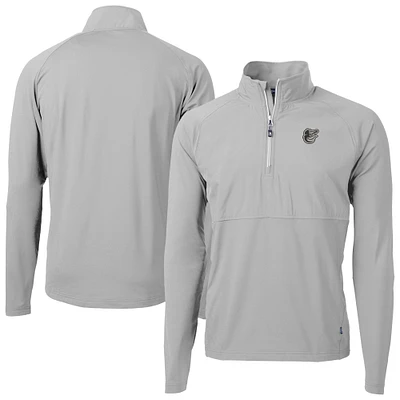 Men's Cutter & Buck Gray Baltimore Orioles Adapt Eco Hybrid Raglan DryTec Quarter-Zip Jacket