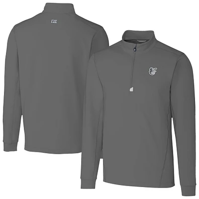 Men's Cutter & Buck Baltimore Orioles Traverse Eco Tri-Blend DryTec Quarter-Zip Jacket