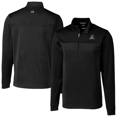 Men's Cutter & Buck Arizona Diamondbacks Traverse Eco Stripe Tri-Blend DryTec Quarter-Zip Top