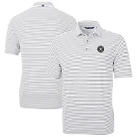 Men's Cutter & Buck /White Houston Astros Virtue Eco Pique Stripe Recycled Polo