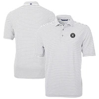 Men's Cutter & Buck /White Houston Astros Virtue Eco Pique Stripe Recycled Polo