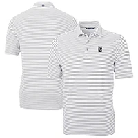 Men's Cutter & Buck /White Kansas City Royals Virtue Eco Pique Stripe Recycled Polo