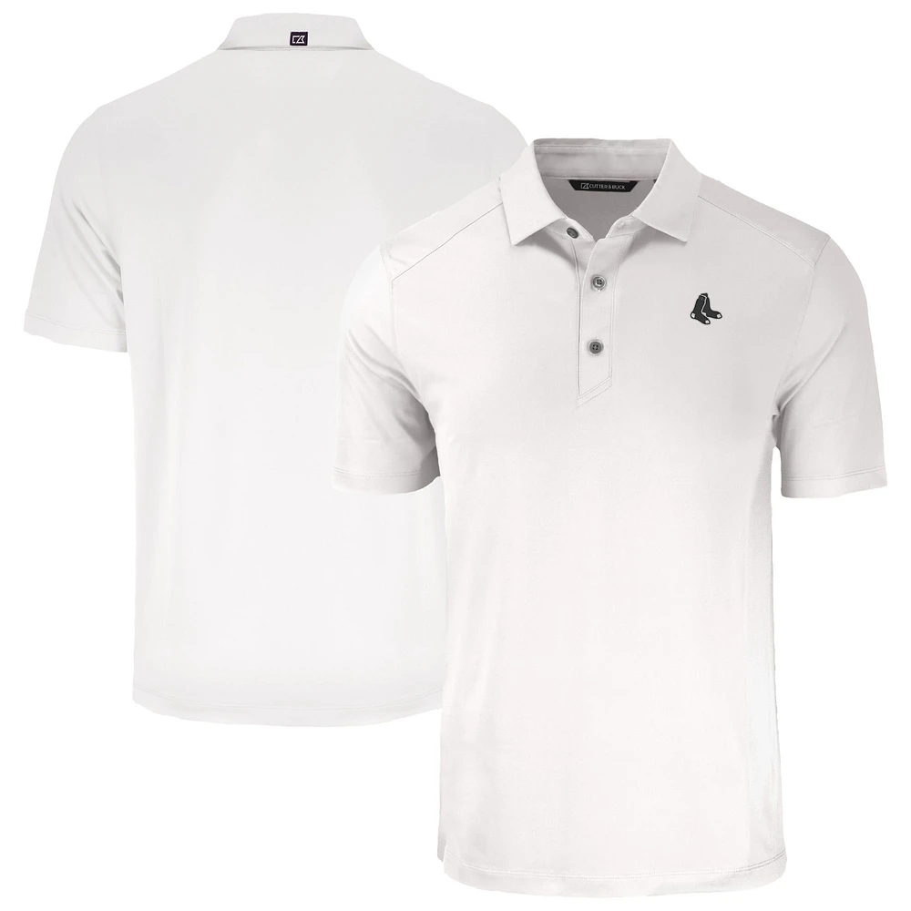 Men's Cutter & Buck White Boston Red Sox Forge Eco Stretch Recycled Polo