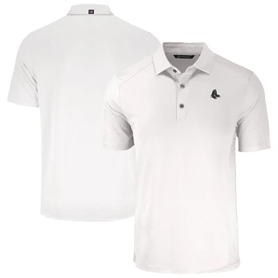 Men's Cutter & Buck White Boston Red Sox Forge Eco Stretch Recycled Polo