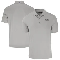Men's Cutter & Buck Gray Atlanta Braves Forge Eco Stretch Recycled Polo