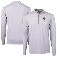 Men's Cutter & Buck Kansas City Royals Virtue Eco Pique Micro Stripe Quarter-Zip Jacket