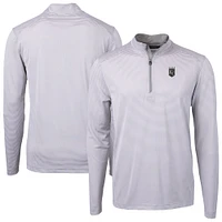 Men's Cutter & Buck Kansas City Royals Virtue Eco Pique Micro Stripe Quarter-Zip Jacket