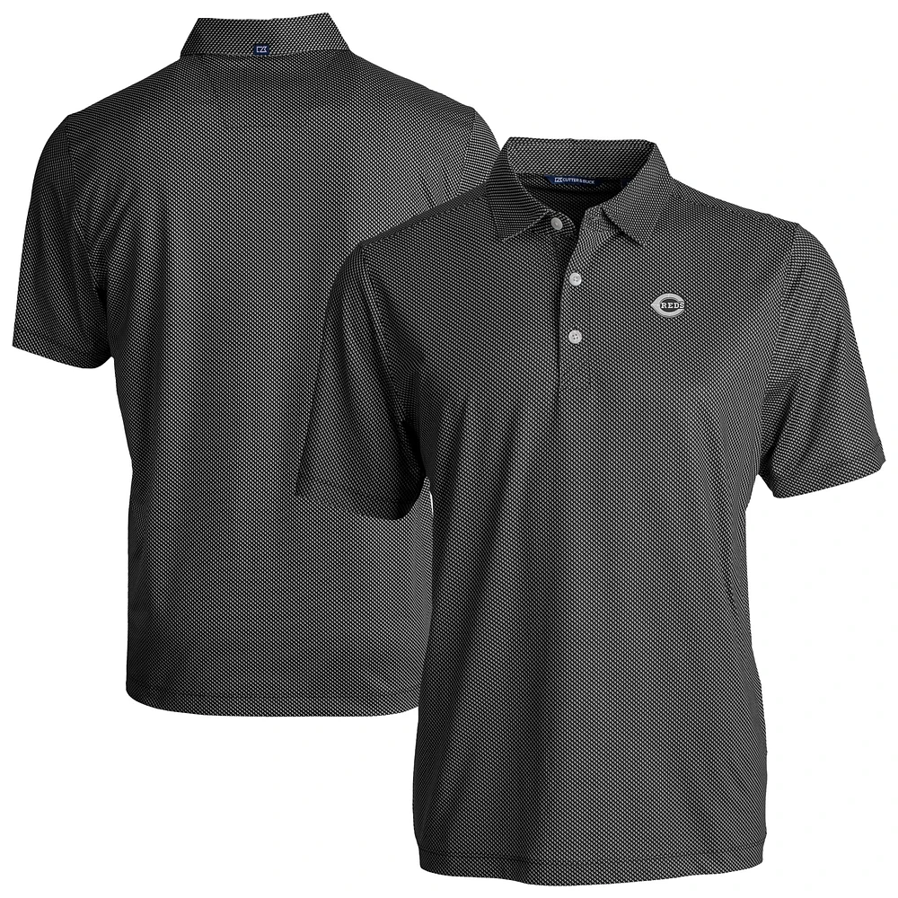 Men's Cutter & Buck /White Cincinnati Reds Pike Eco Symmetry Print Stretch Recycled Polo