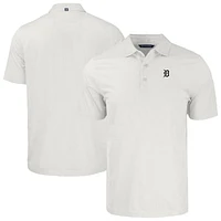 Men's Cutter & Buck White/Gray Detroit Tigers Pike Eco Symmetry Print Stretch Recycled Polo