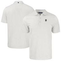Men's Cutter & Buck White/Gray Detroit Tigers Pike Eco Symmetry Print Stretch Recycled Polo